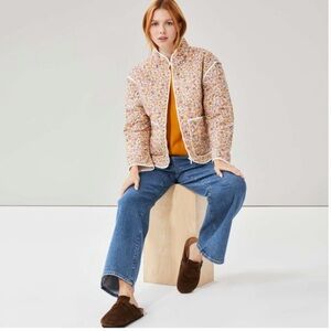 Joe Fresh x Jillian Harris Floral Quilted Zip Up Jacket in Small
